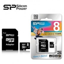 Карта памяти microSD Silicon Power (class 10) - 8GB + адаптер